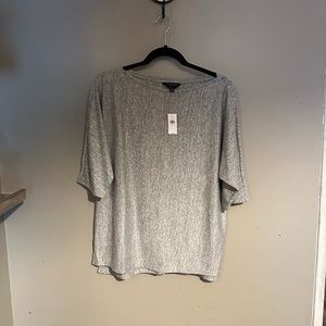 NWT SZ M Banana Republic Grey Knit Super Soft Top